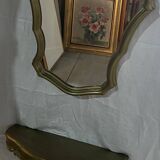 Miroir et console en bois doré