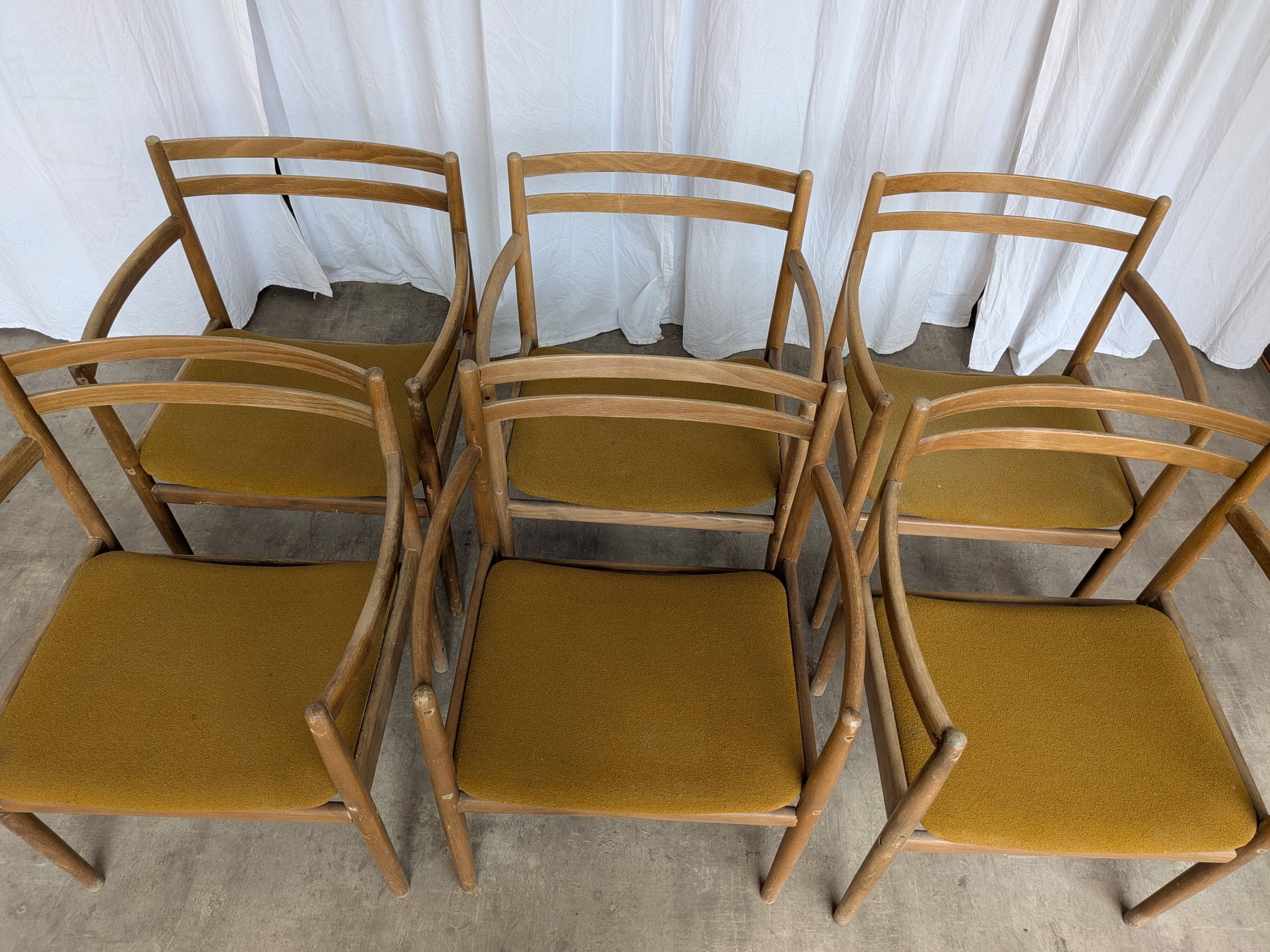 Set of 6 Mid Century STOL Kamnik Armchairs / Yugoslav Vintage Dining Chair