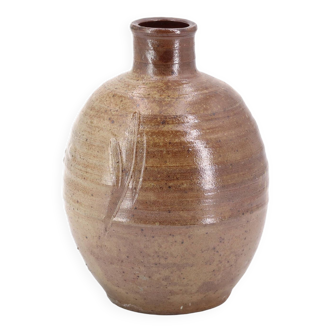 Stoneware bottle vase by Jean Michel Doix