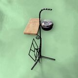 Vintage multifunctional wrought iron magazine rack