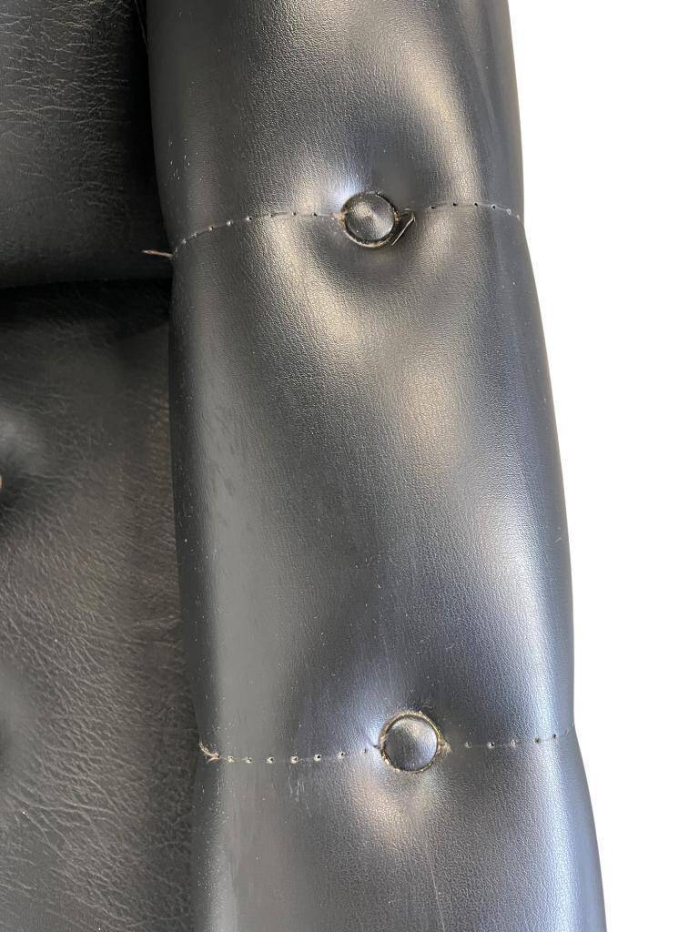 Vintage black armchair / chaise longue with star base