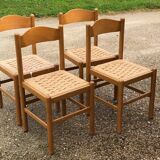 Set of 4 solid vintage brutalist chairs