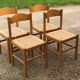 Set of 4 solid vintage brutalist chairs