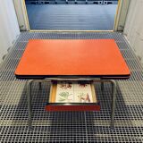 Red Formica table and vintage yellow chairs