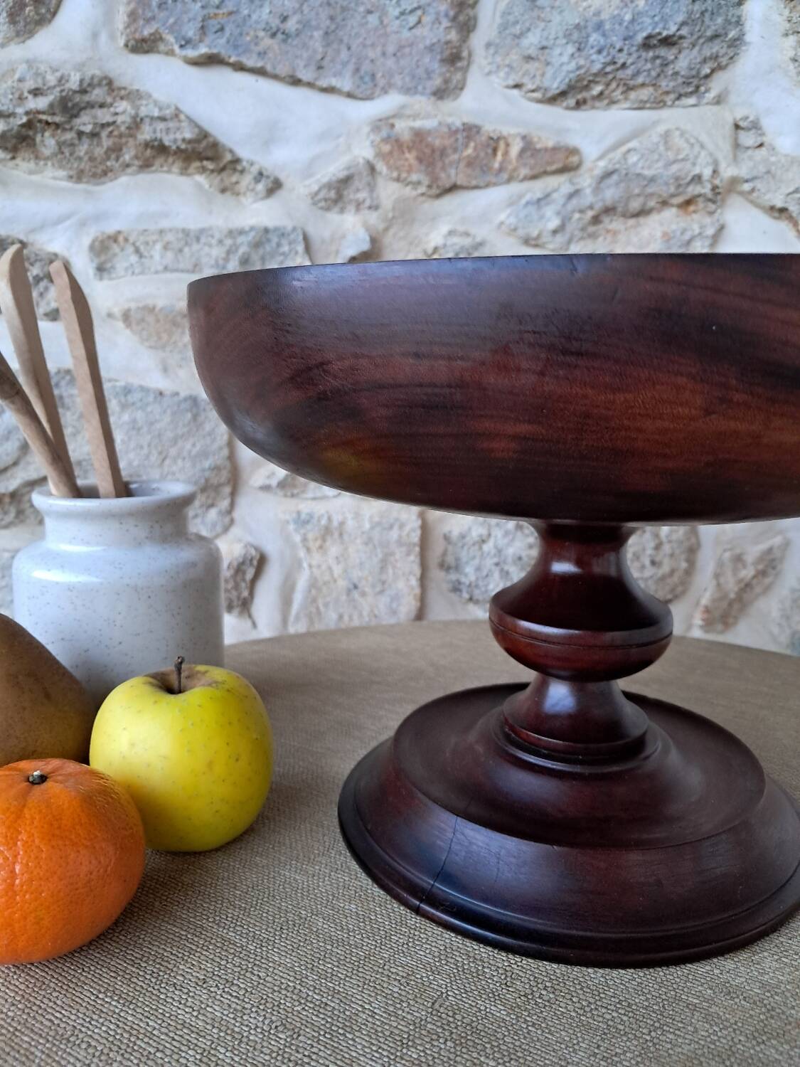 Wooden fruit bowl
