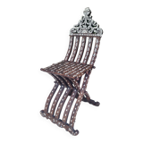 Antique folding oriental chair with mother-of-pearl inlays