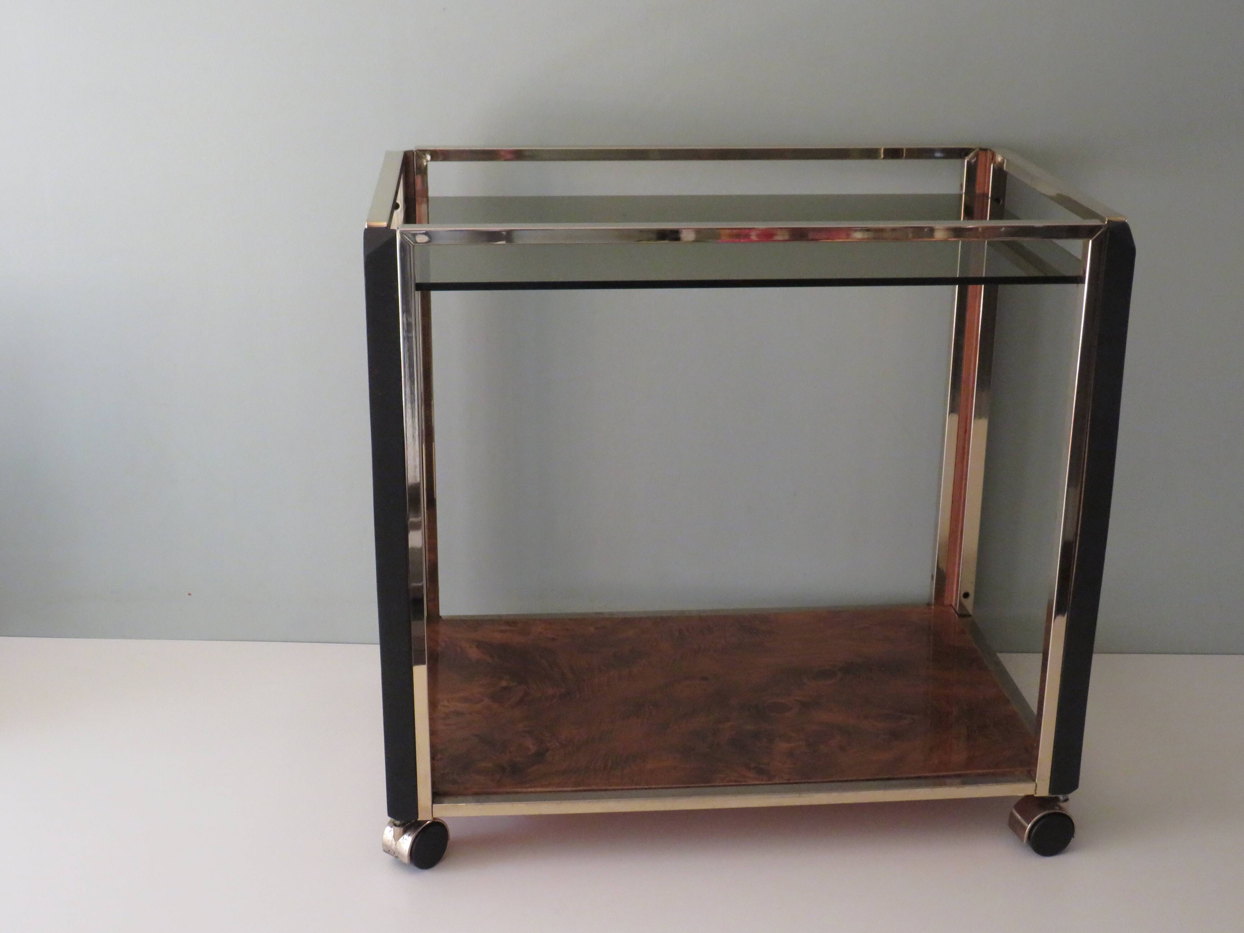 Vintage Italian beverage cart in the style of Romeo Rega, 1970