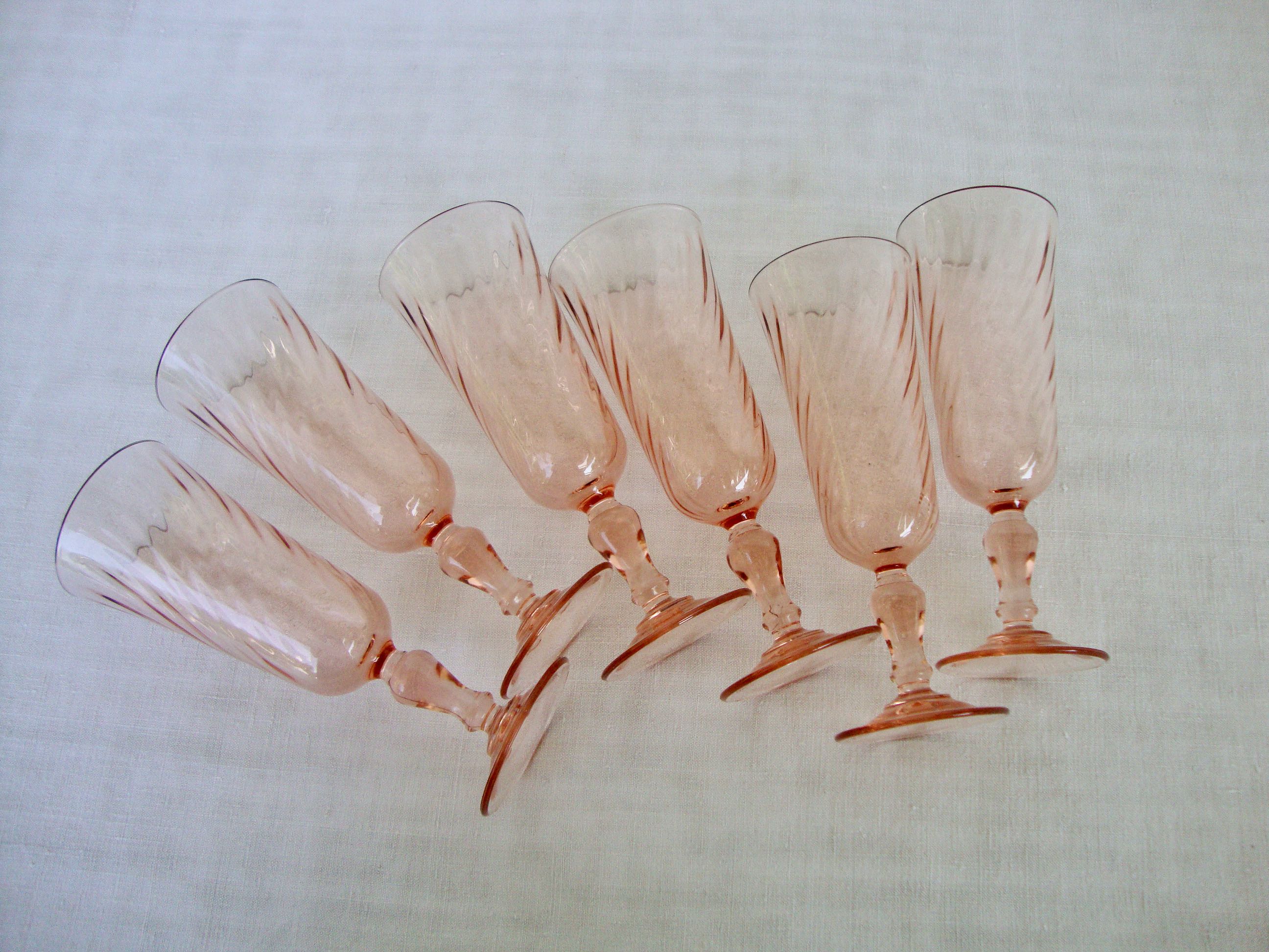 Set of 6 glasses champagne flutes