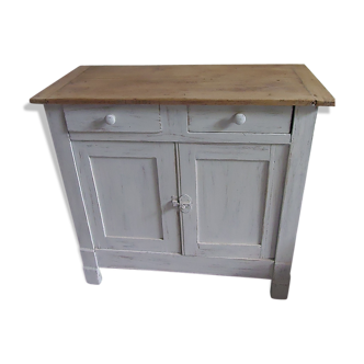 Gray patina Parisian buffet Pearl, wood tray