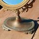 Miroir de table vintage en laiton doré – style Napoléon III,