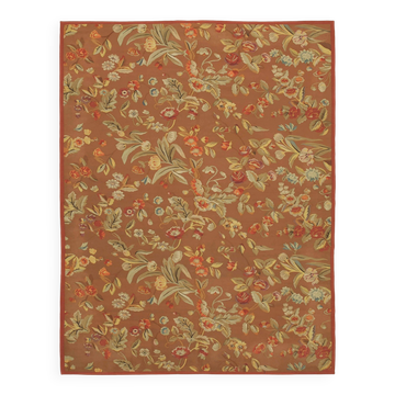 Handmade European Vintage Aubusson Kilim 276 cm x 359 cm