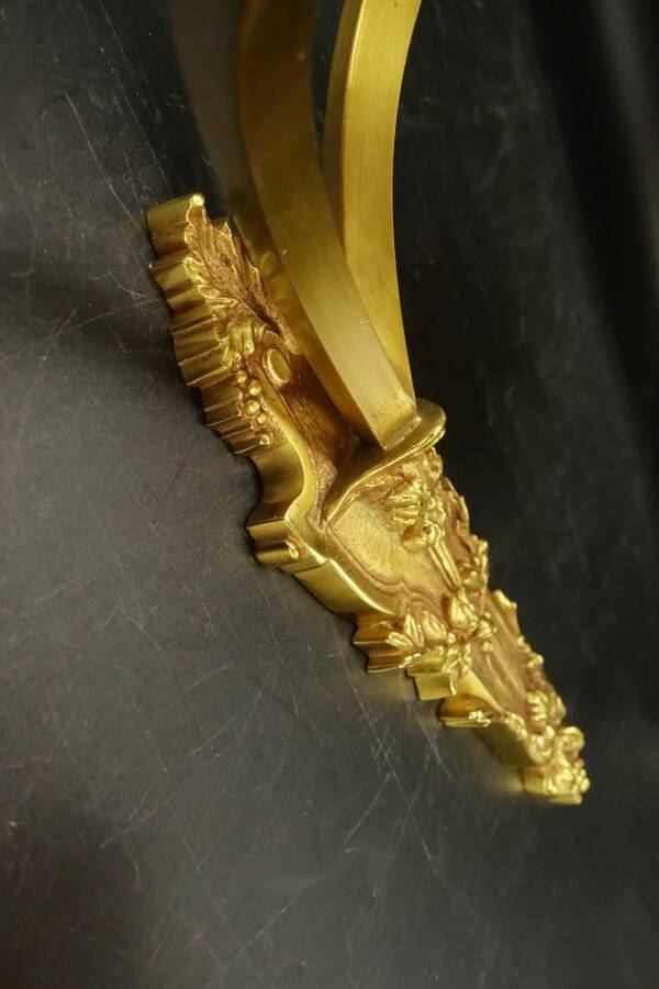 Pair of Louis XVI style wall lights from Lucien GAU, Paris - gilt bronze