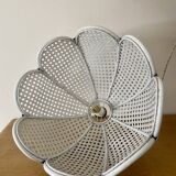 Vintage lampshade suspension in natural material, rattan and cane