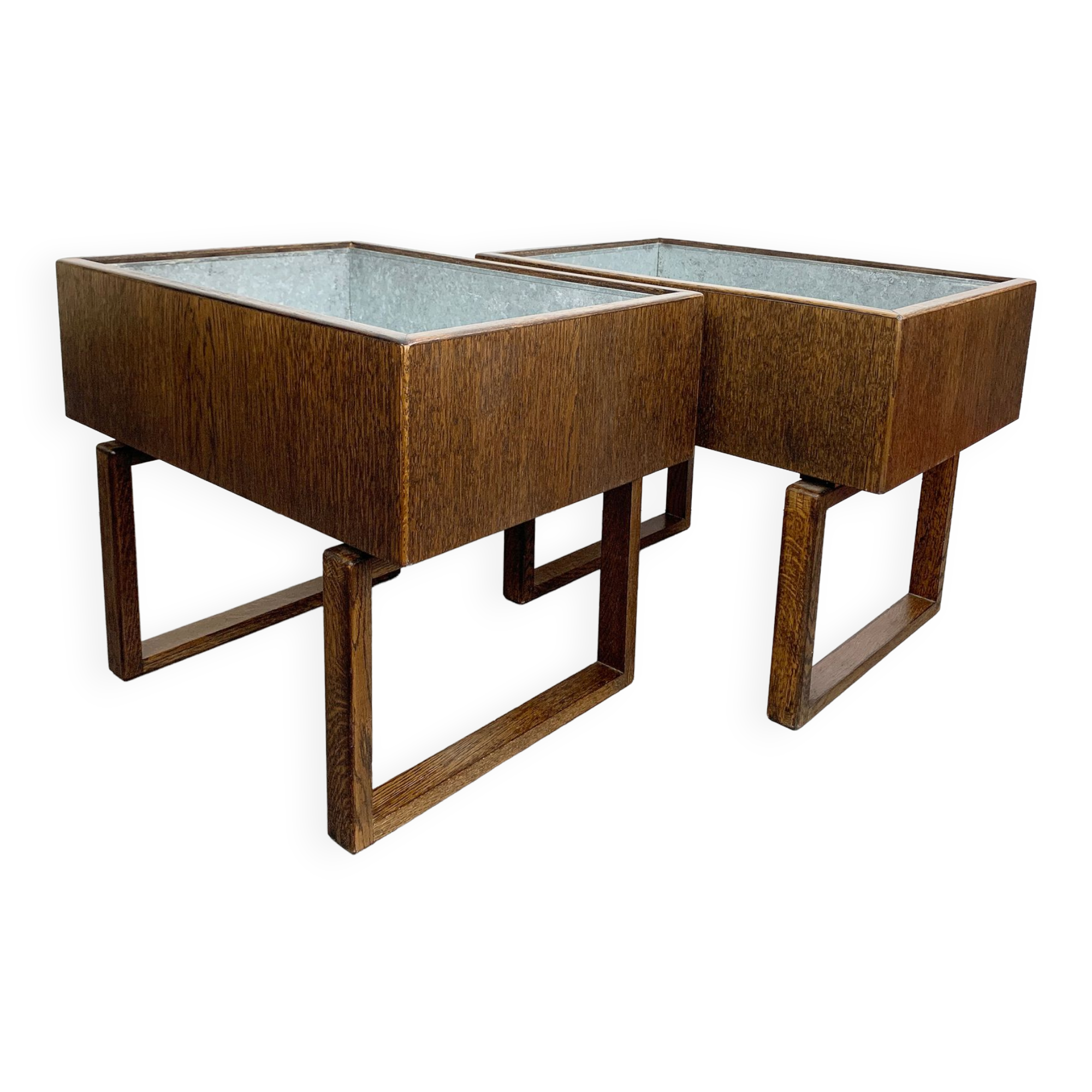 Pair of Scandinavian Planters Made of Exotic Wood, Kai Kristiansen, Salin Mobler, Denmark, 1960