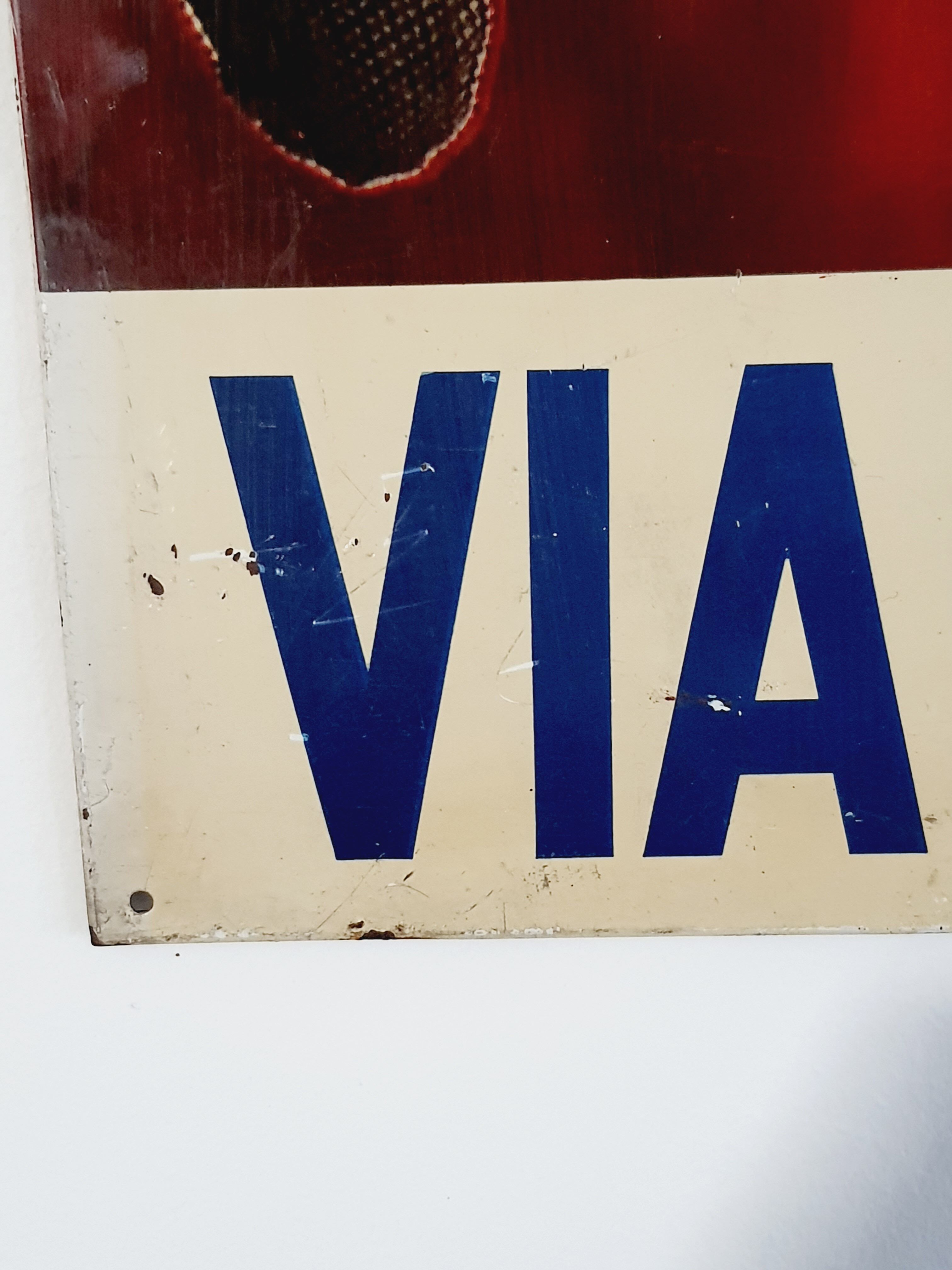 Viandox Pin up 1950s enamelled sheet metal plate