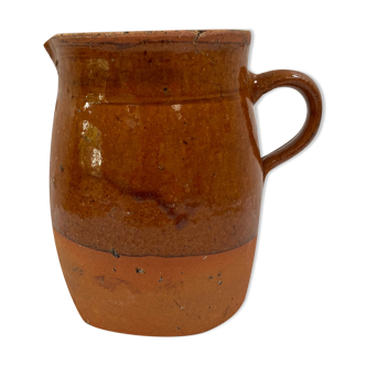 Pichet vase ancien en grès bicolore