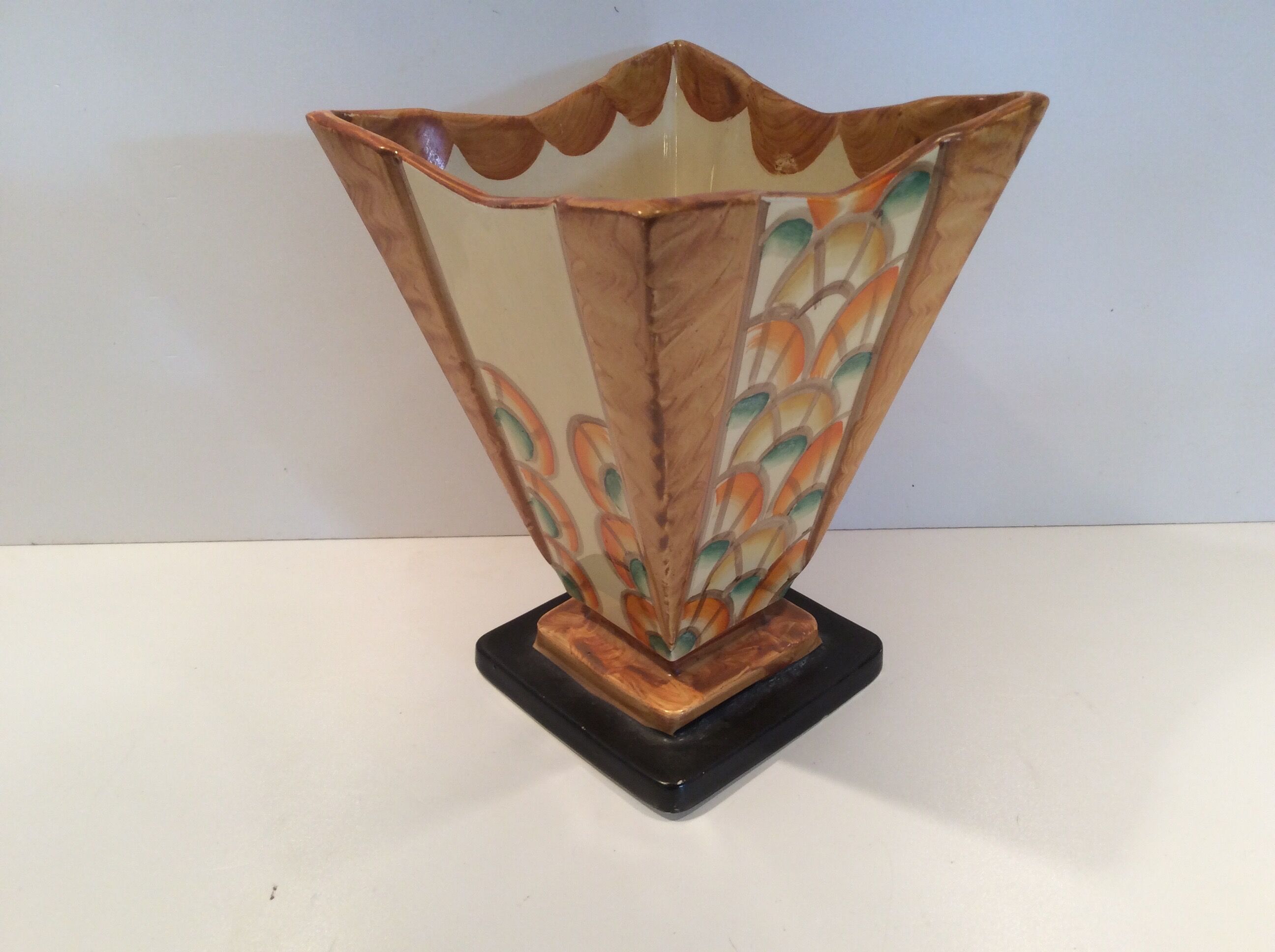 Hand painted art deco vase by Myott and son