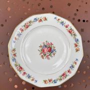 set of 6 Vintage Dessert Plates S.I.P France with Floral Decoration