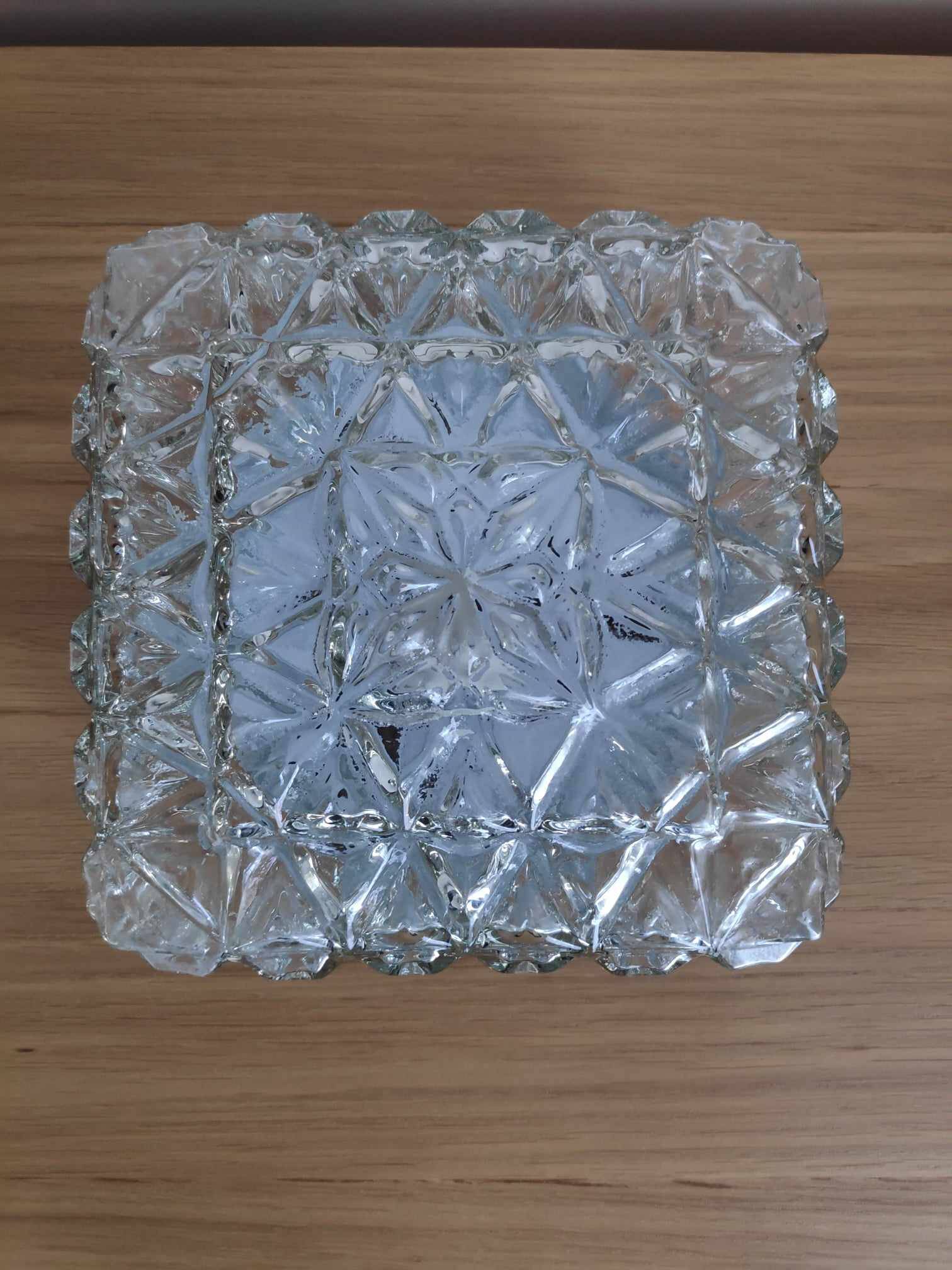 70s glass ceiling light