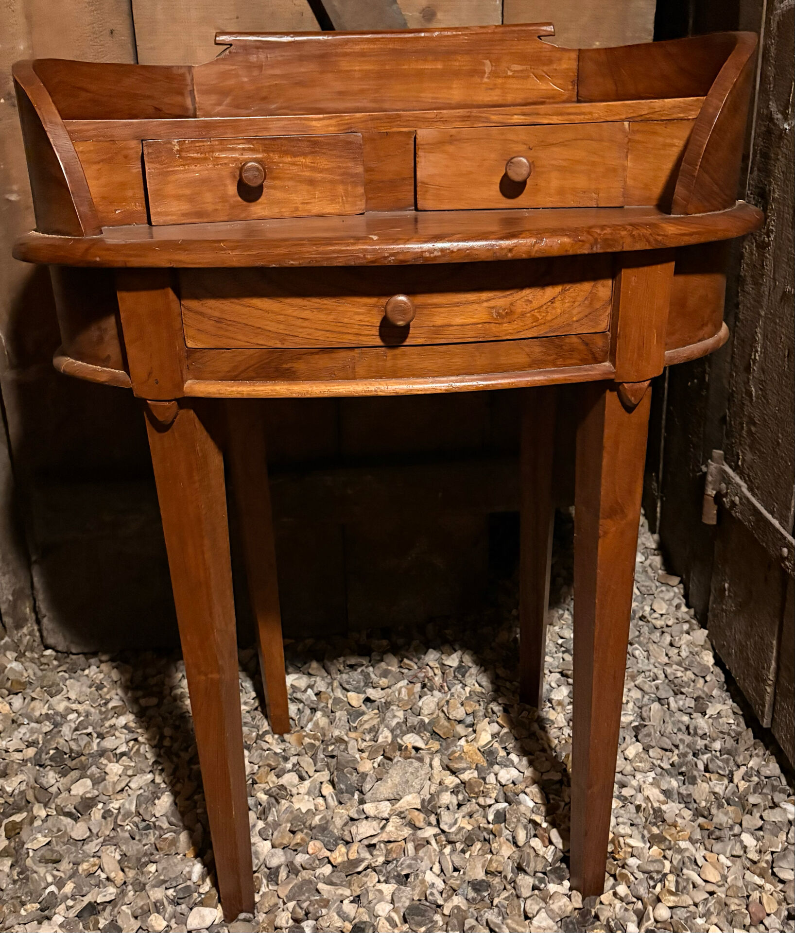 Coiffeuse vintage en bois tourné