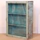 Ancienne vitrine murale art déco en teck birman patine verte-bleue d'origine