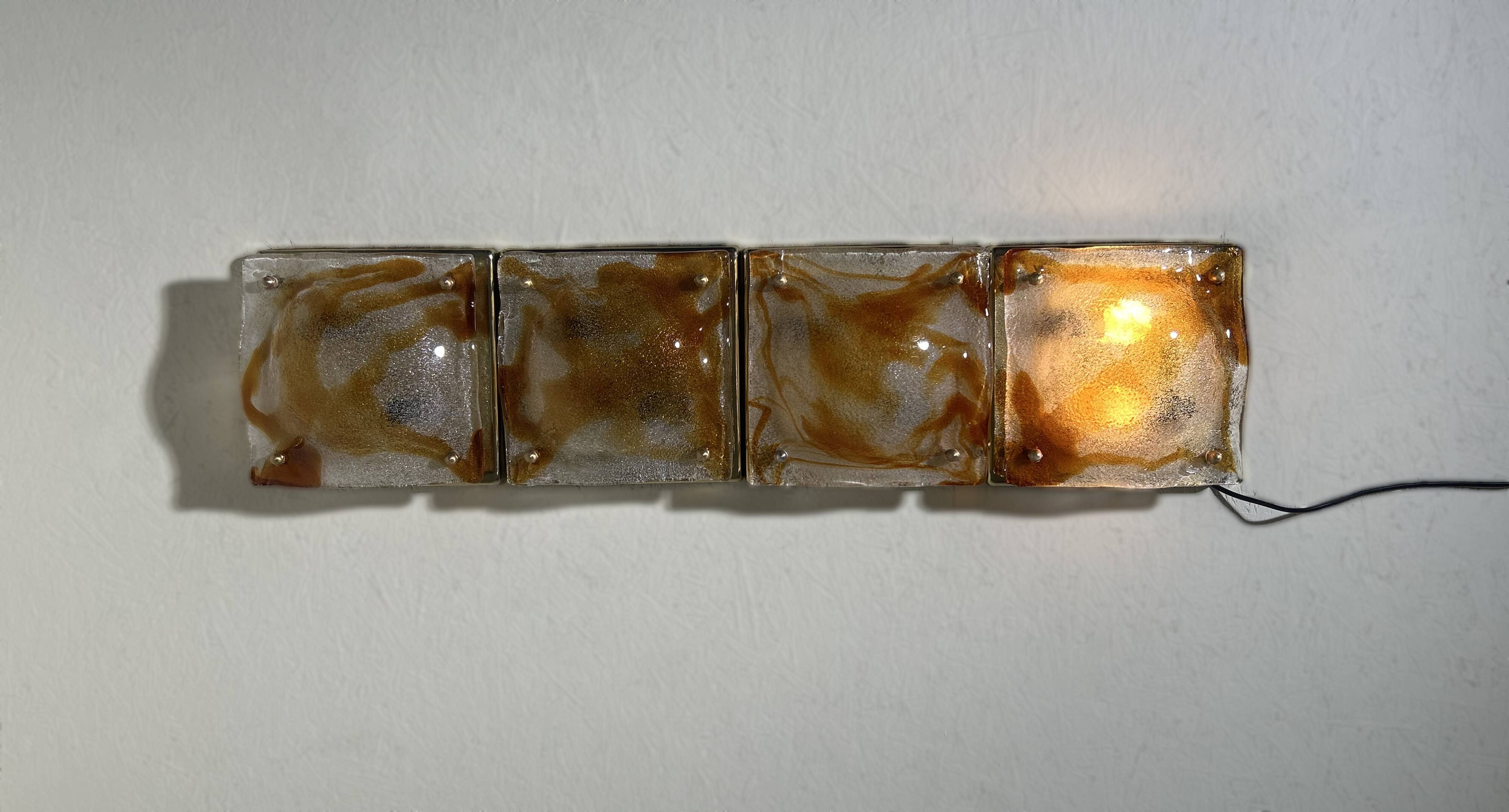 Wall sconces by Toni Zuccheri for A.V. Mazzega, set of 4.