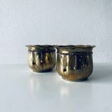 Paire de cache pot cordelette en laiton
