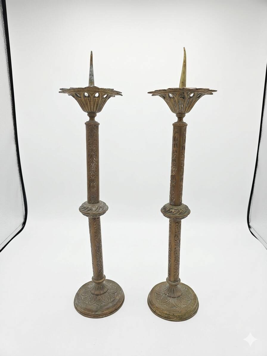 Pair of old candlesticks