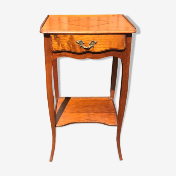 Fifth wheel bedside table in marquetry