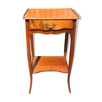 Table de chevet sellette en marquèterie