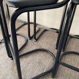 Series of 6 tubular and leatherette stools, 70s- 80s