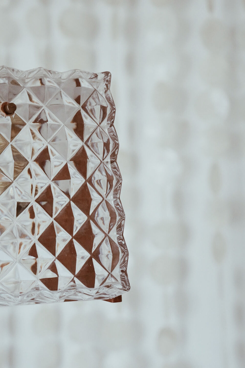 Scandinavian teak and glass pendant light 🌿 Vintage