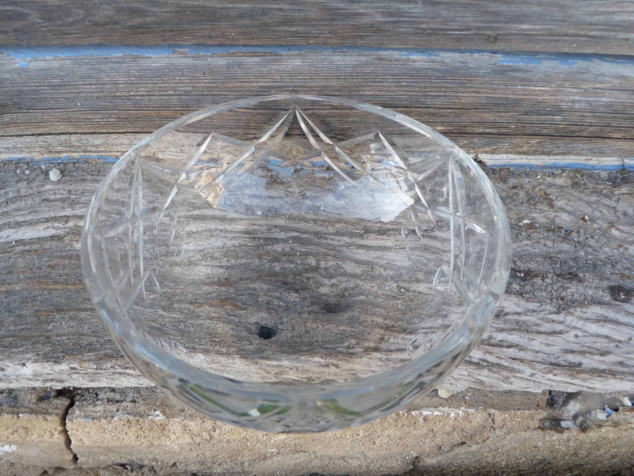 Salad bowl cut old crystal Baccarat signed