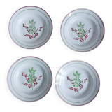 Set of 4 Lunéville KG soup plates, coffee leaves