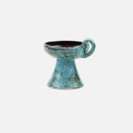 Elegant blue candlestick - Vanoise ceramic