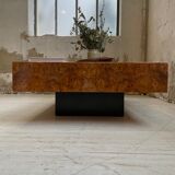 Italian coffee table elm magnifying glass