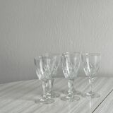 5 verres à liqueur en cristal transparent.