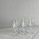 5 clear crystal liqueur glasses.