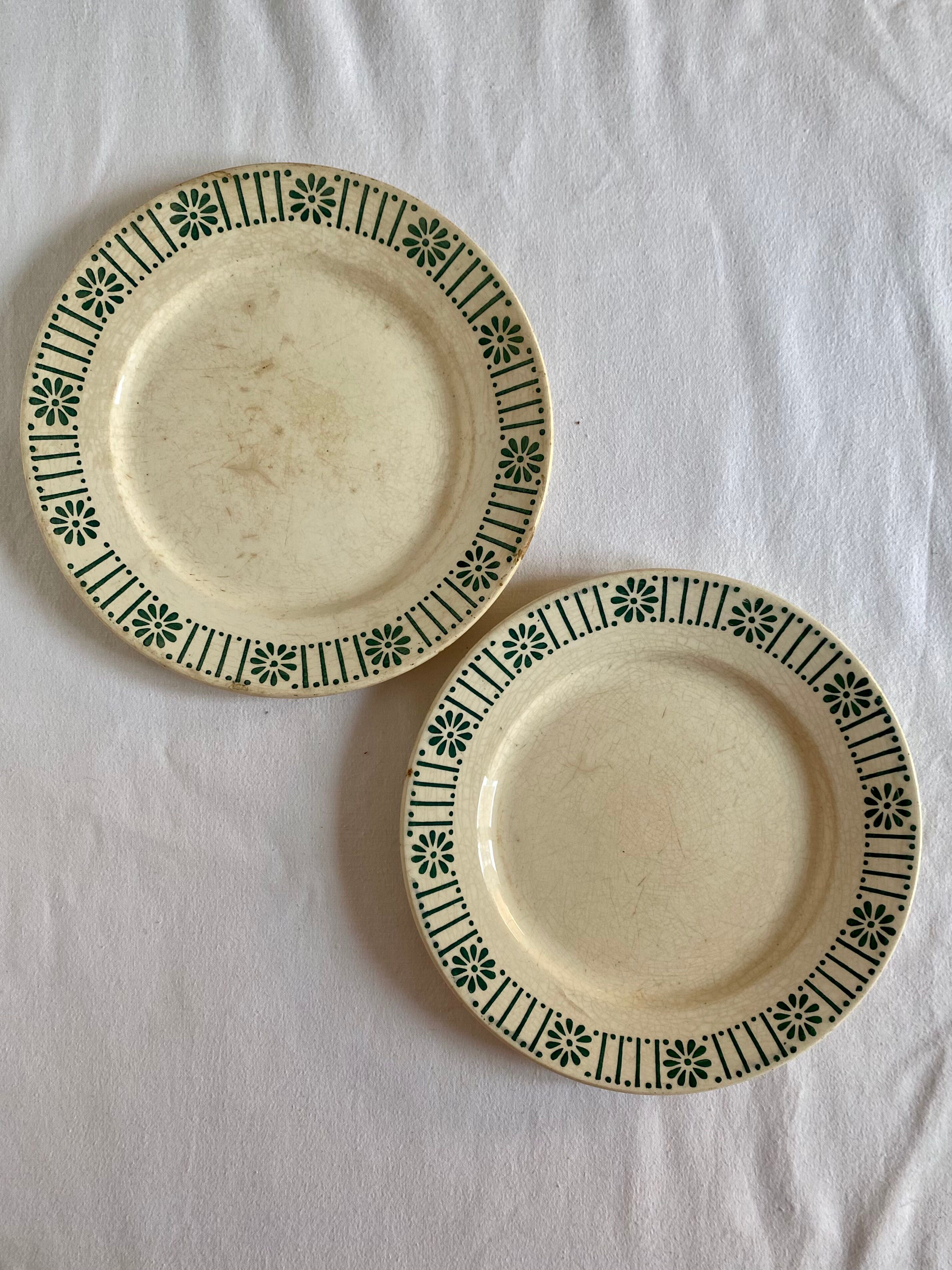 Duo of flat plates Choisy Le Roi - Marguerites