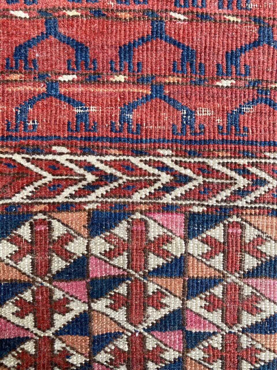 19th century Afghan Hatchlou tribal antique rug 131x140 cm