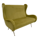 Canapé en velours moderne du milieu du siècle attribué à Marco Zanuso, Senior, Italie, années 1950