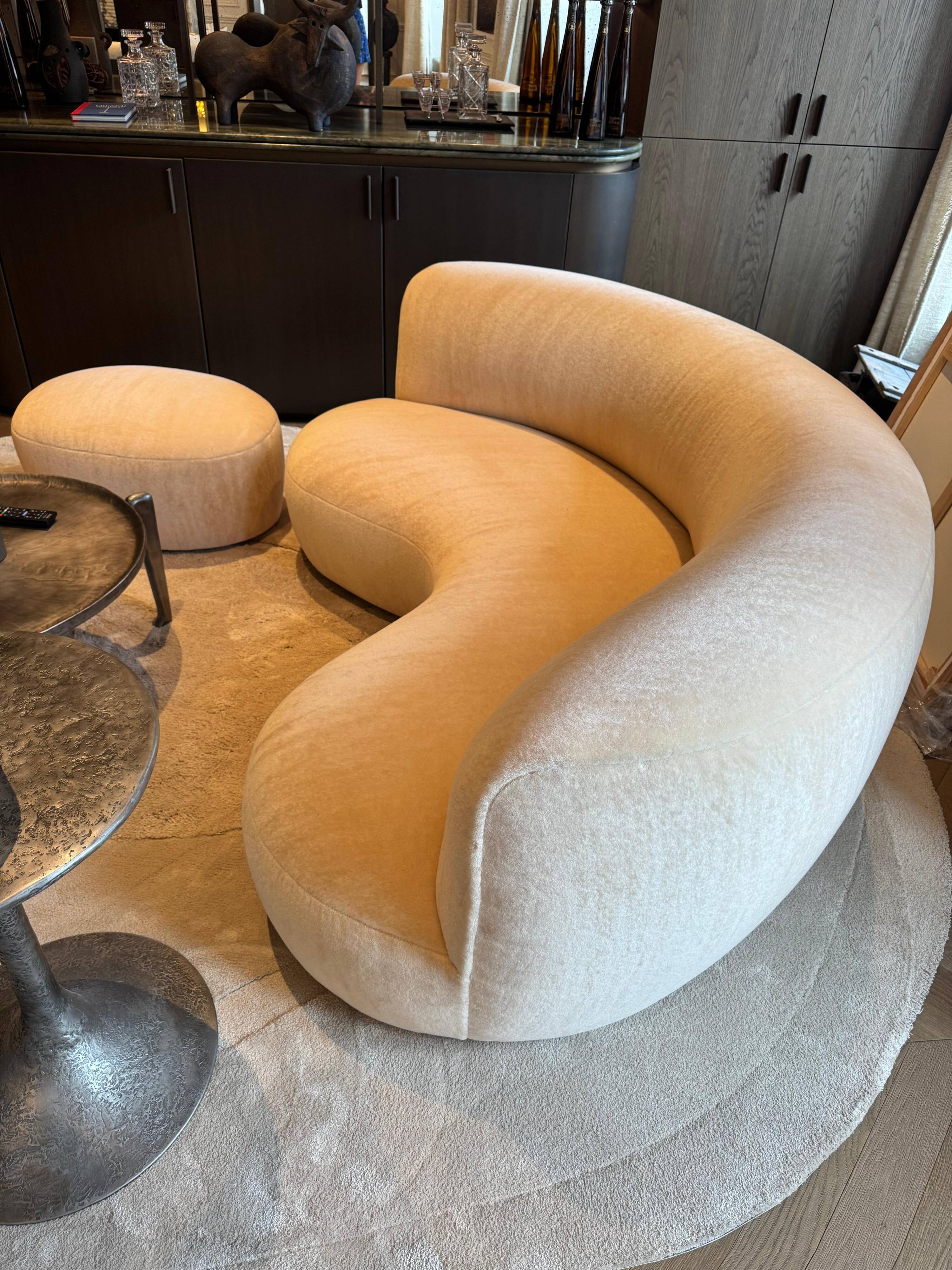 Sofa 190 teddy mohair sable pierre augustin rose