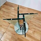 "Vaso" table in beveled glass, mirror and chrome, Gallotti & Radice, circa 1980