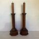 Pair of old candlesticks pic wooden candle