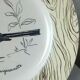 Flat plate in faience of gien the wagtail old signature