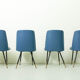 Set of 4 italian dining chairs with brass feet, 1950s