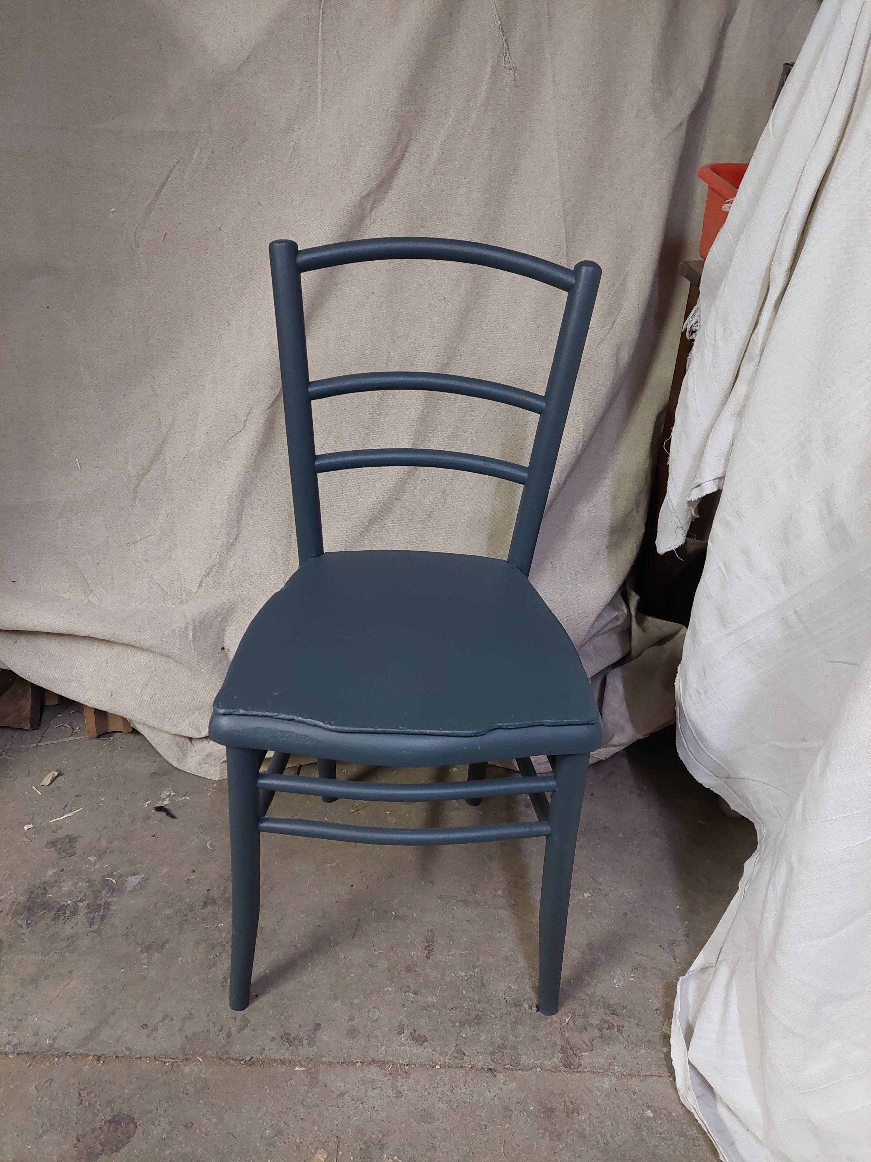 Dark blue wooden chair