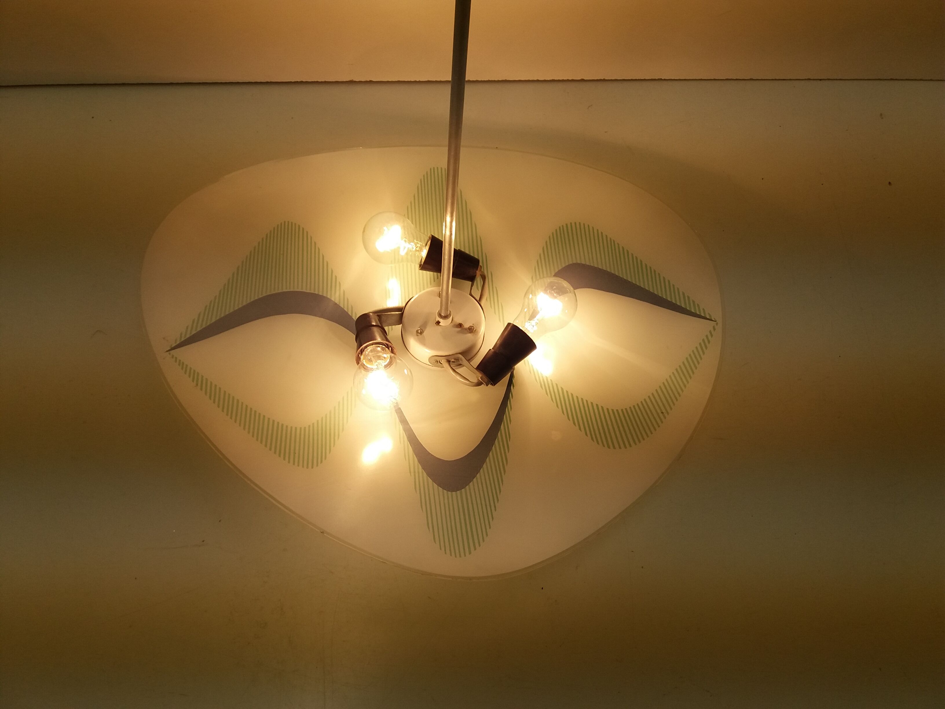 Mid-century design glass pendant/Napako, 1960's.