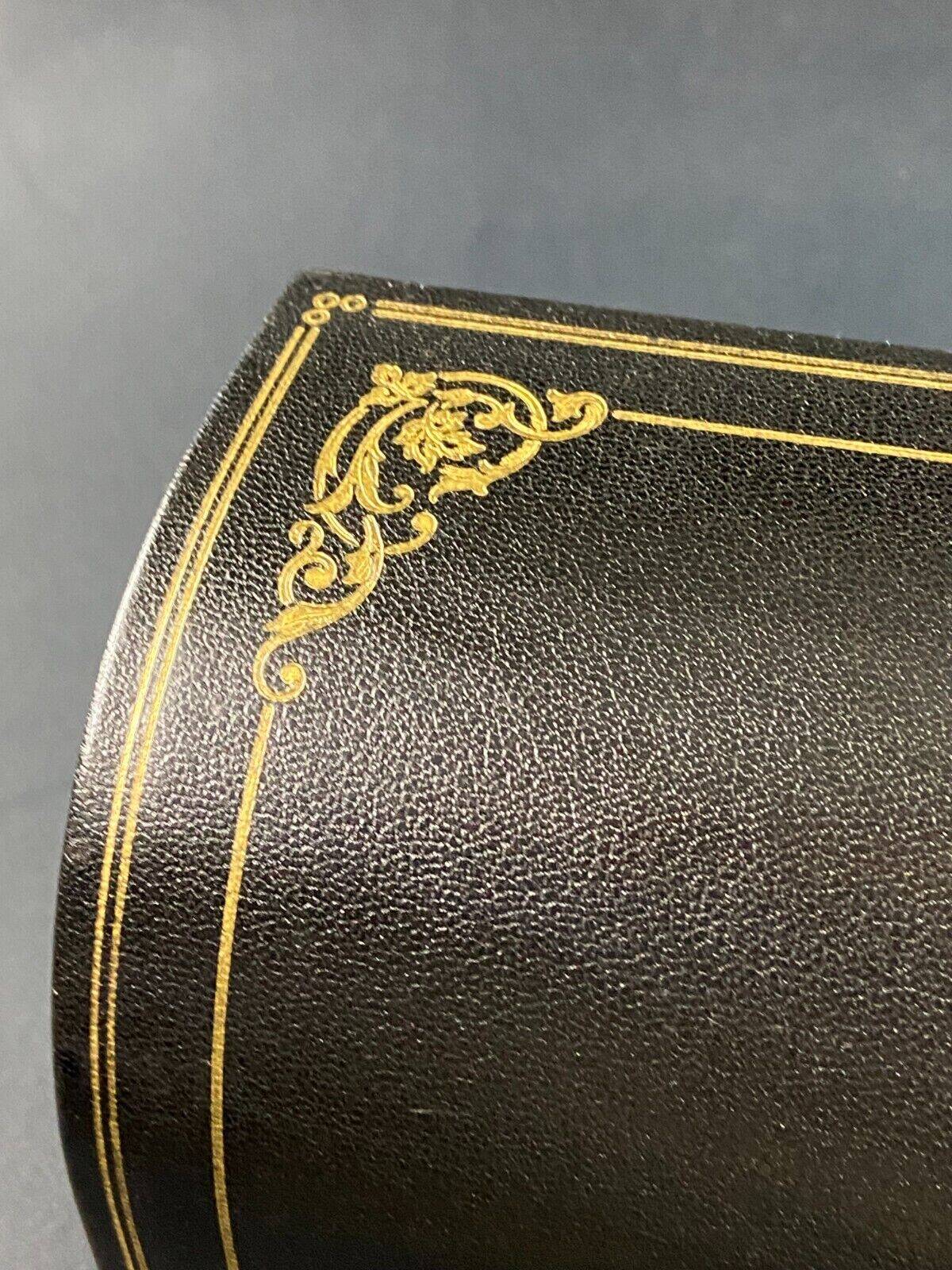 Le Tanneur mail binder sorter leather gilded decoration with small Regency style iron