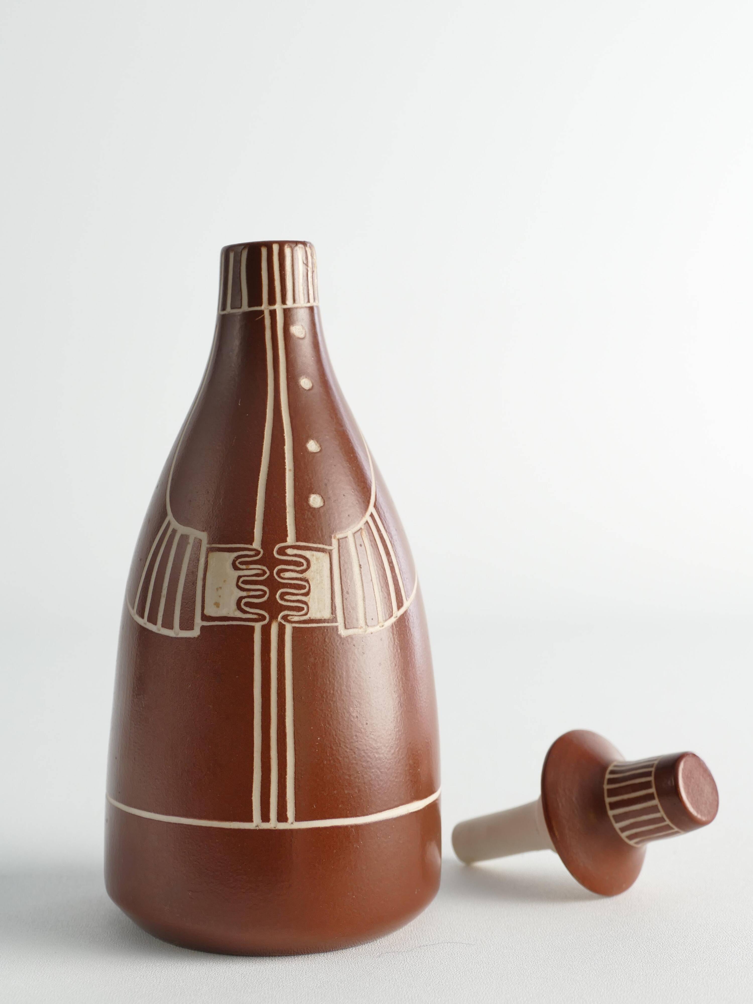 Scandinavian Modern "Tarina" Decanter by Arabia, Finland 1950s